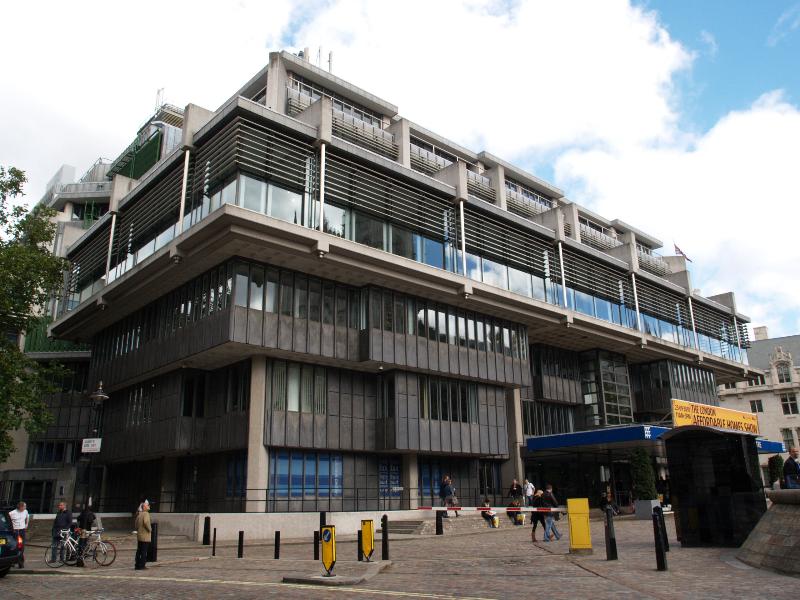 London, England: Queen Elizabeth II Conference Centre: view (1981-1986, Powell & Moya)