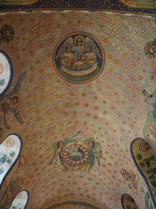 London, England: Westminster Cathedral: Chapel of the Blessed Sacrament, ceiling (1962, Boris Anrep)