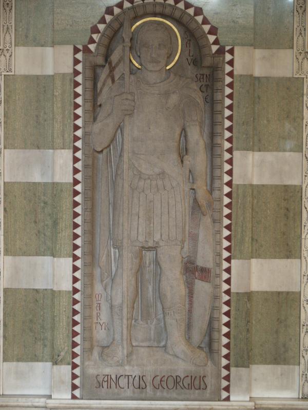 London, England: Westminster Cathedral: Chapel of St George and the English Martyrs, St George (1931, Philip Lindsey Clark)