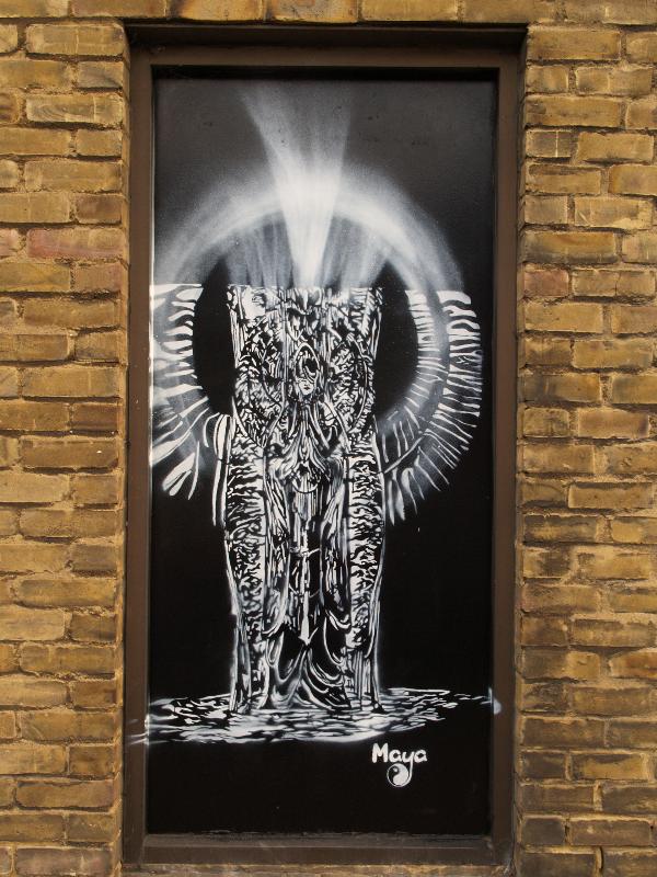 Cambridge, England: Newmarket Road: praying (Maya, 18th-19th September 2010, Blight Society Arts Sub-Urban Secret Jam)