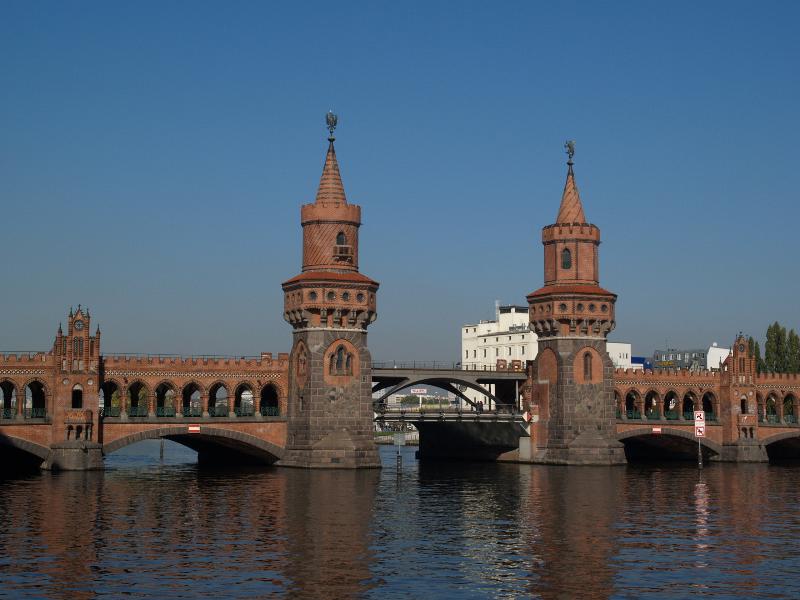 Berlin, Germany: Oberbaumbrucke: view (1896, Otto Stahn)