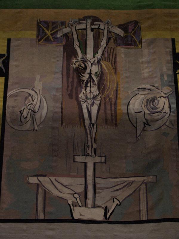 Coventry, England: Coventry Cathedral (St Michael's Cathedral): Christ in Glory, crucifixion (1962, Graham Sutherland; cross is by Geoffrey Clarke)