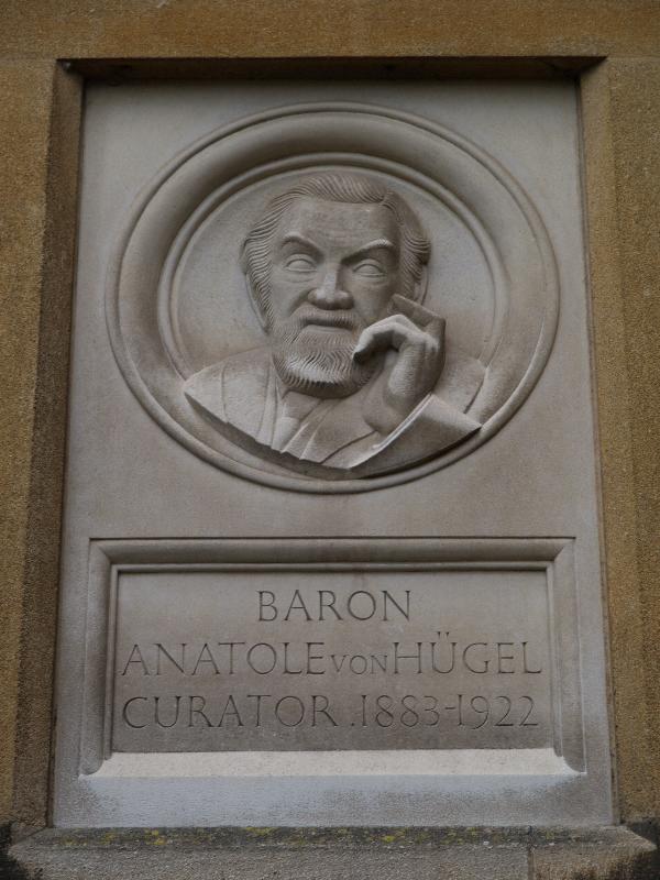 Cambridge, England: Museum of Archaeology and Anthropology: Baron Anatole von Hugel (1937-1938, sculptor Eric Gill)