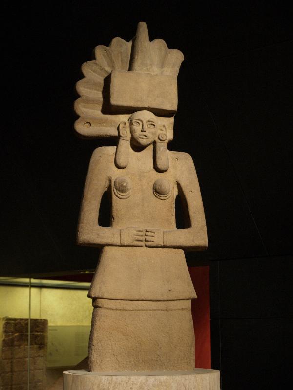 London, England: British Museum: Huaxtec female deity, Tlazolteotl (AD 900-1450)