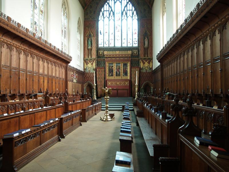 Cambridge, England: Queens' College: chapel interior