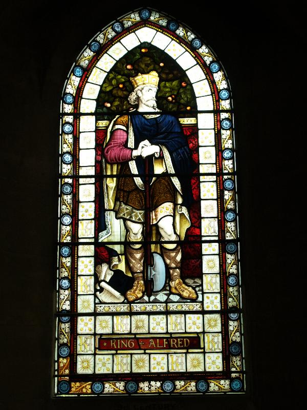 Cambridge, England: St Giles's Church: King Alfred (Heaton, Butler and Bayne)