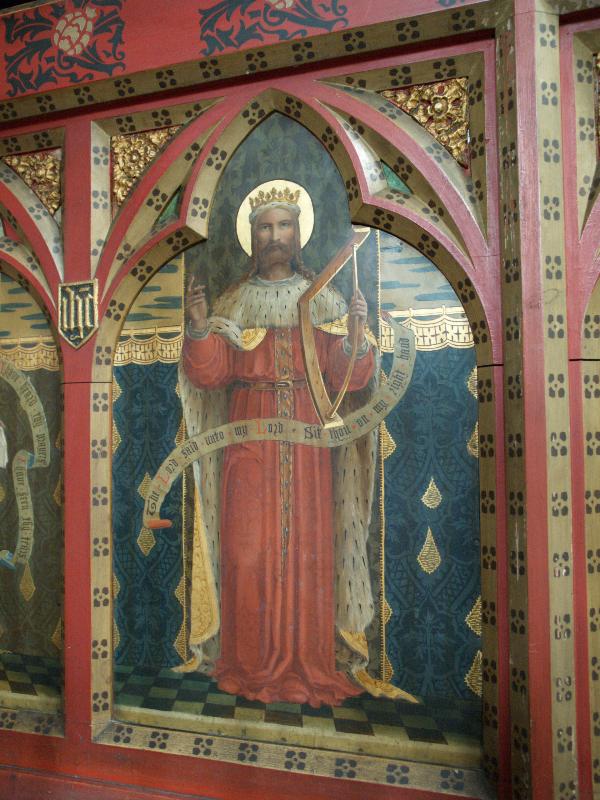 Cambridge, England: St Giles's Church: rood screen panel, David