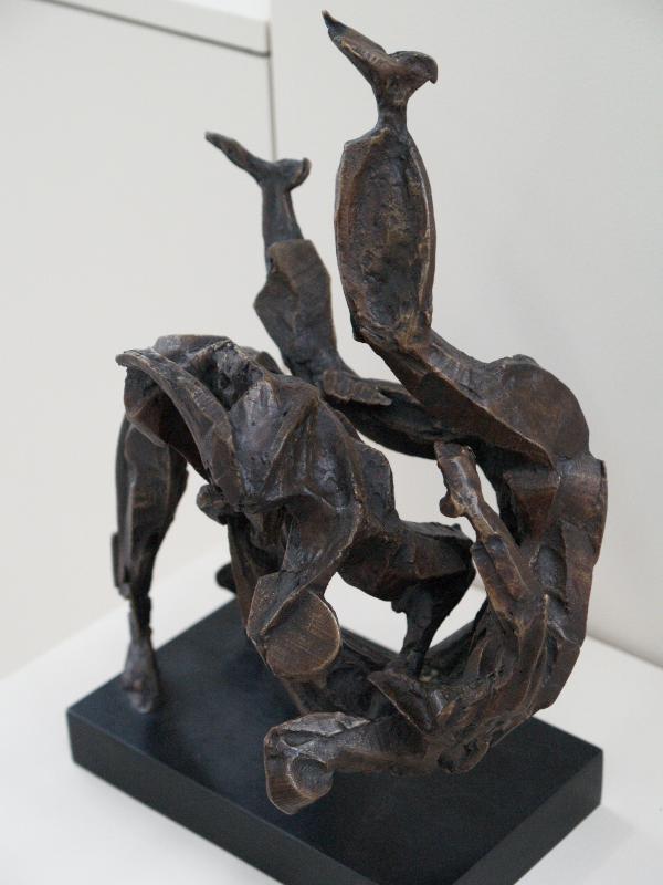 London, England: Heathrow Airport, Terminal 5: Morote Seoinage (Judo) (sculptor, Sophie Dickens)