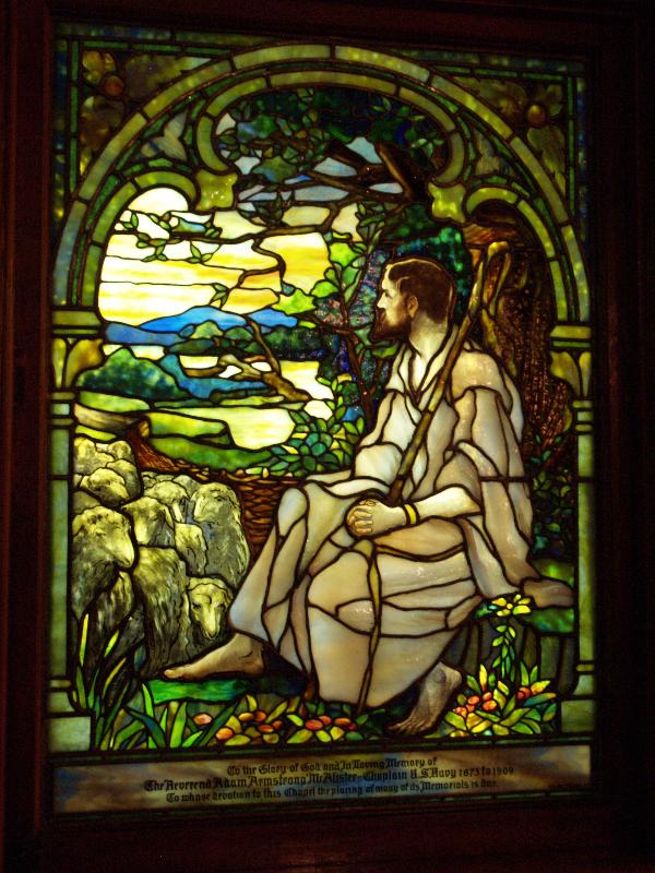 Mare Island, California (CA): St Peter's Chapel: Good Shepherd (1916, Tiffany Studios)