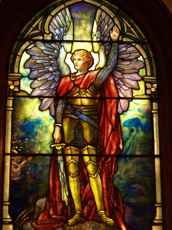 Mare Island, California (CA): St Peter's Chapel: Archangel Zophiel (1906, Tiffany Studios)