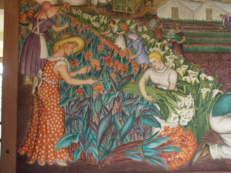 San Francisco, California (CA): Coit Tower: California (1934, artist Maxine Albro)