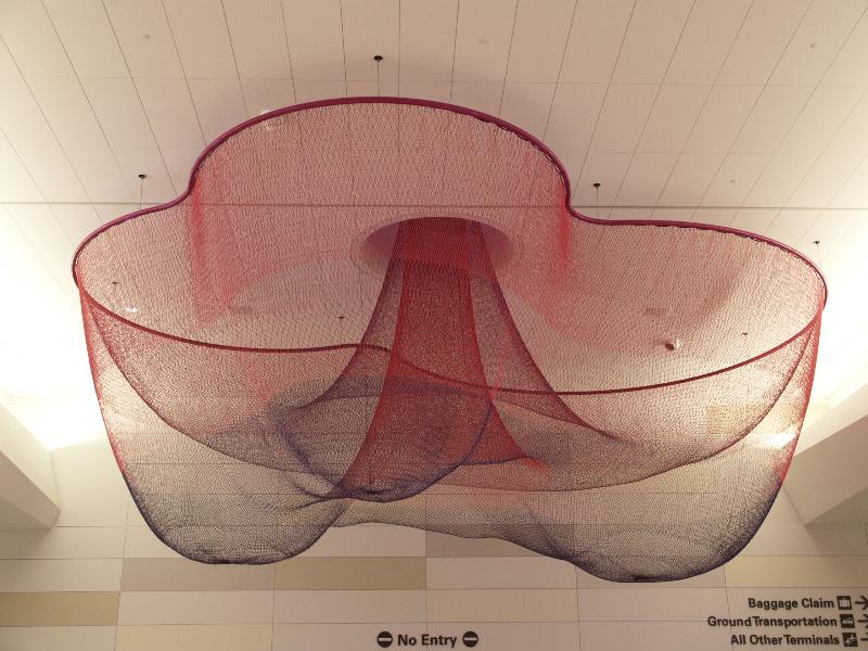 San Francisco, California (CA): San Francisco International Airport, Terminal 2: Every Beating Second (2011, Janet Echelman)