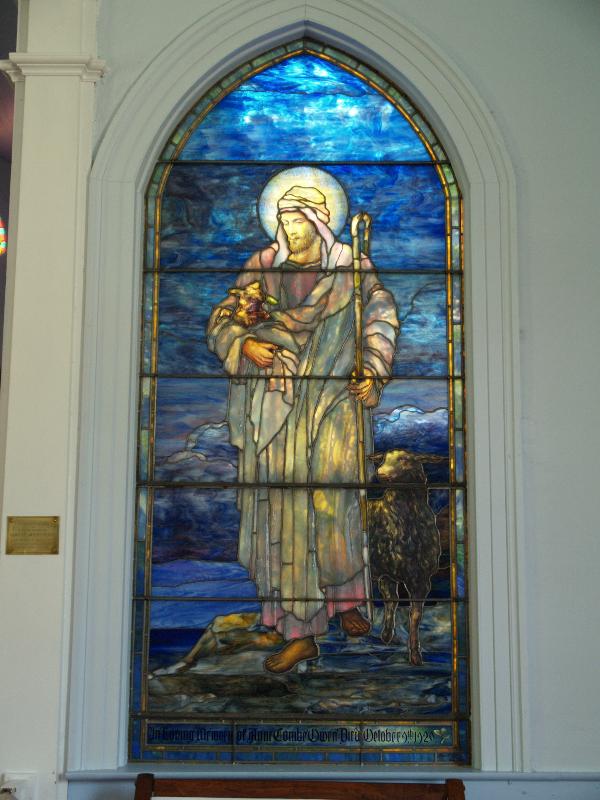 Ashfield, Massachusetts (MA): St John's Episcopal Church: Jesus the Good Shepherd (1921, Tiffany Studios)