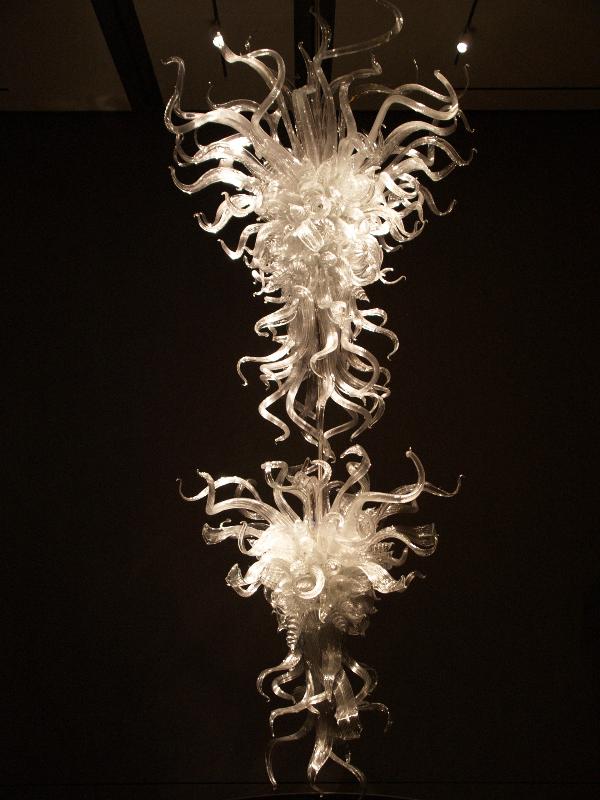 Boston, Massachusetts (MA): Museum of Fine Arts: Silvered Chrysalis Tiered Chandelier (2011, Dale Chihuly)