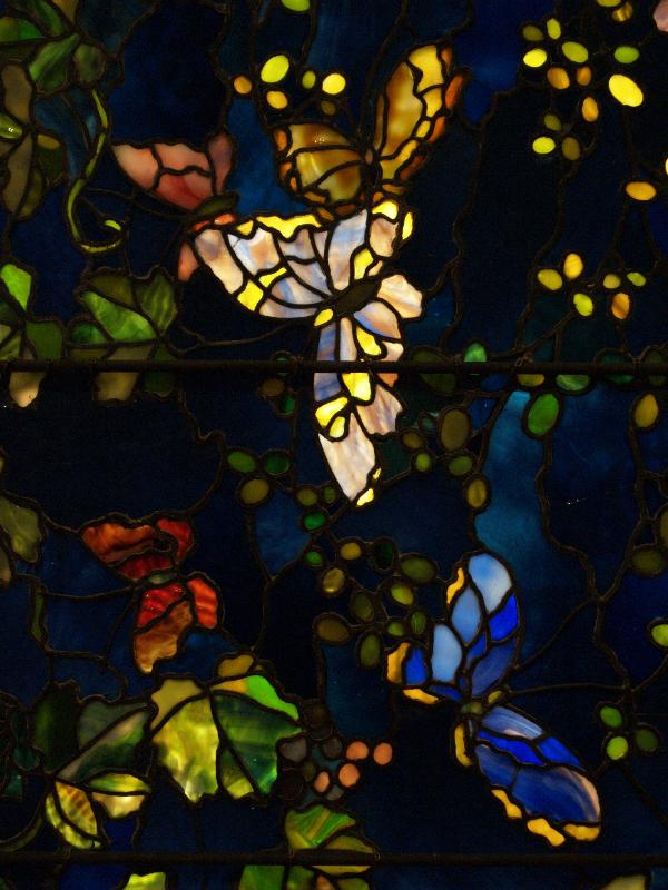 Boston, Massachusetts (MA): Museum of Fine Arts: Butterflies and Foliage, detail (1889, John La Farge)