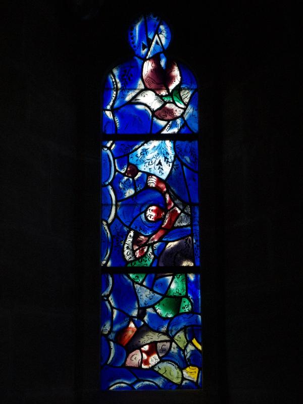 Tudeley, England: All Saints' Church: northeast chancel window (installed 1967-1985, Marc Chagall)