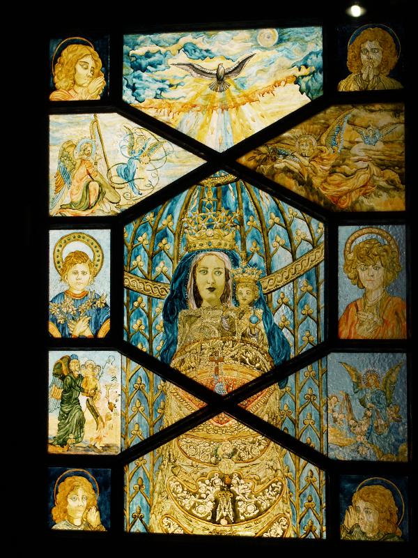 Lisbon, Portugal: Igreja do Loreto (Loreto Church): modern stained glass window