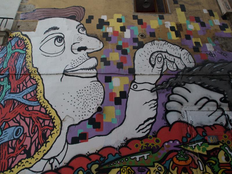 Lyon, France: Rue des Tables-Claudiennes: street art