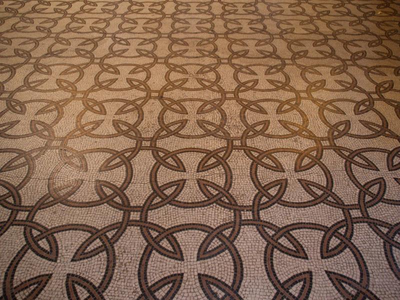 Lyon, France: Basilique Saint-Martin d'Ainay: floor mosaic