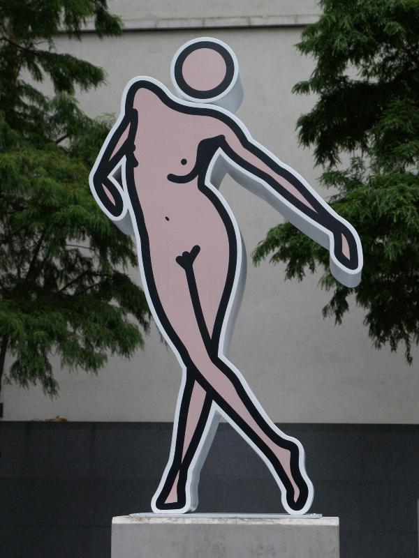 London, England: St Mary Axe, Swiss Re (Gherkin): Caterina Dancing Naked, 04 (2010, Julian Opie)