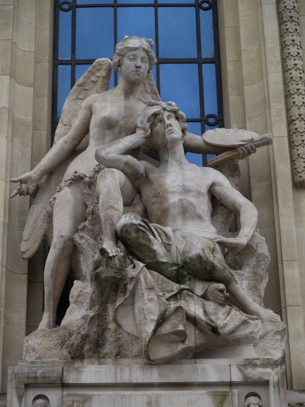 Paris, France: Grand Palais: L'Inspiration ou la Peinture (1900, sculptor Alfred Boucher)