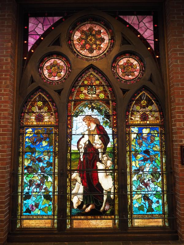 Horseheads, New York (NY): First Presbyterian Church: Good Shepherd window (1888, Tiffany Glass)