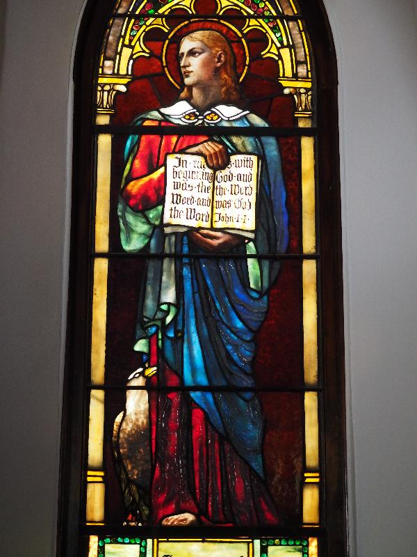 Williamstown, Massachusetts (MA): St John's Episcopal Church: St John the Divine (1897, Tiffany Studios, designer Edward Peck Sperry)
