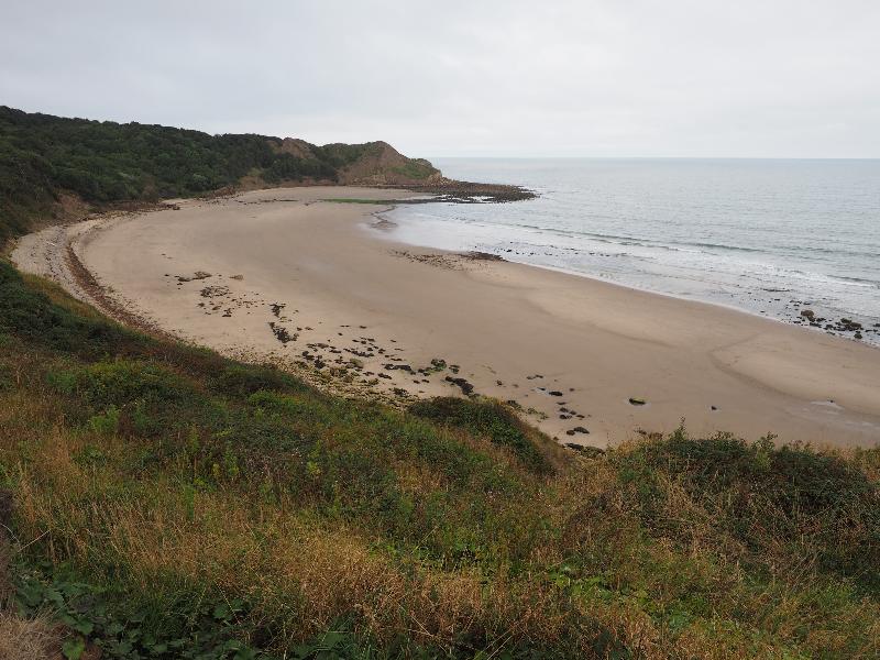 near Scarborough, England: Cleveland Way: empty beach