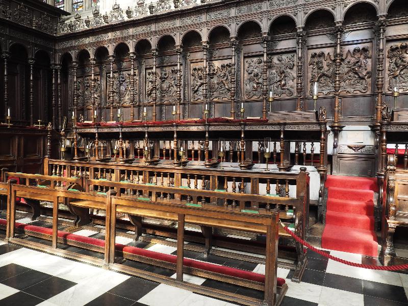 Cambridge, England: King's College: chapel, choir stalls