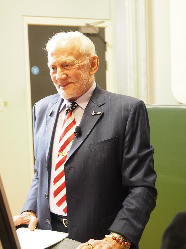 Cambridge, England: Centre for Mathematical Sciences: Buzz Aldrin talk