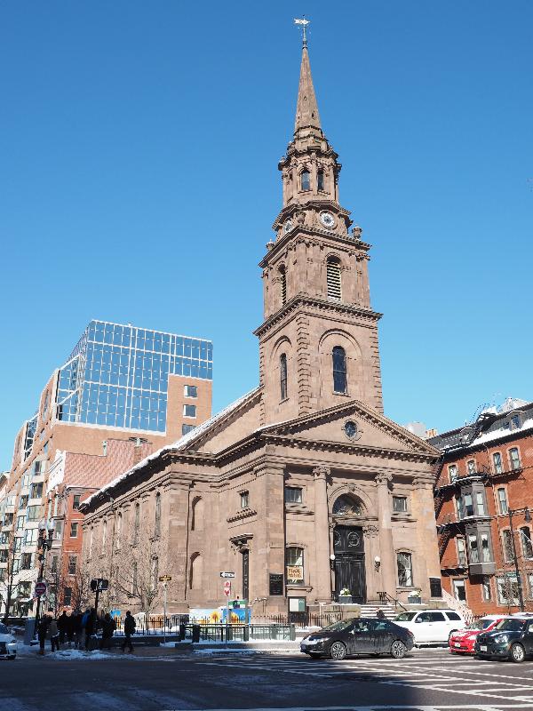 Boston, Massachusetts (MA): Arlington Street Church: view (1859-1861, Arthur Gilman)