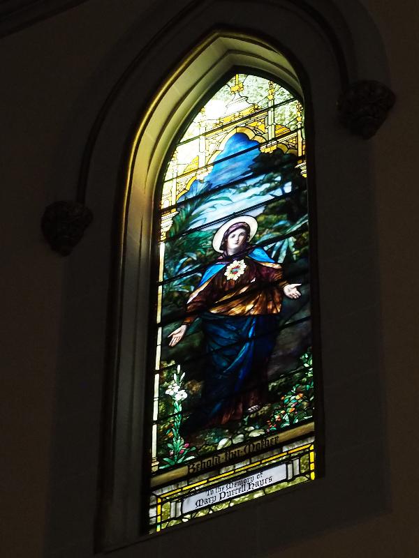 Troy, New York (NY): St Joseph's Church: Hayes Memorial Window, Sacred Heart of Mary (1901, Tiffany Studios)