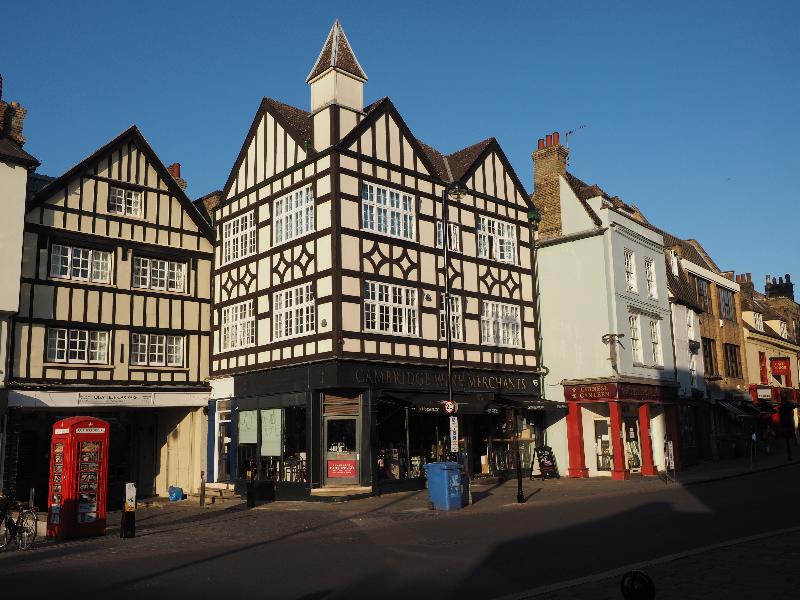 Cambridge, England: Bridge Street: old buildings (covid quiet)