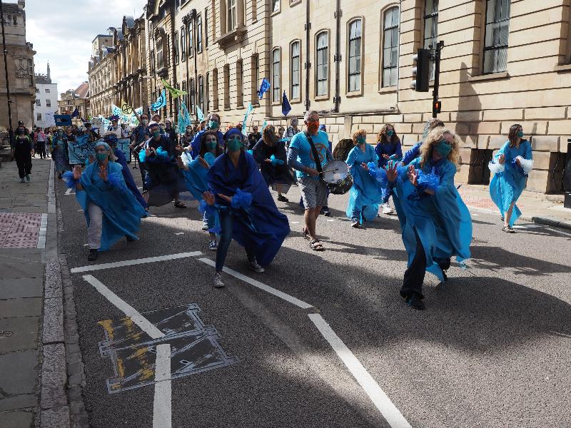 Cambridge, England: Downing Street: Extinction Rebellion march
