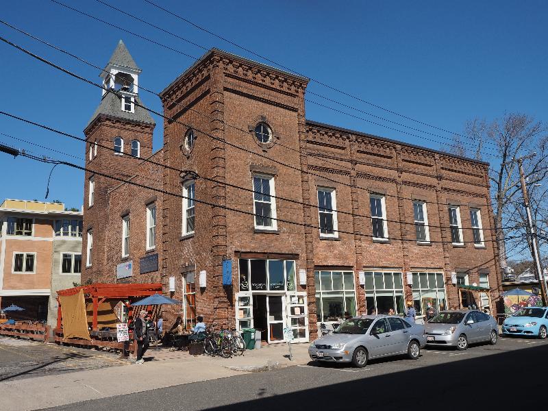 Northampton, Massachusetts (MA): Masonic Street: Old Fire Station (1872) (Woodstar Cafe)