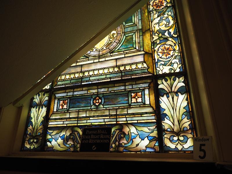 Boston, Massachusetts (MA): Arlington Street Church: first ornamental window, lower part (Tiffany Studios)