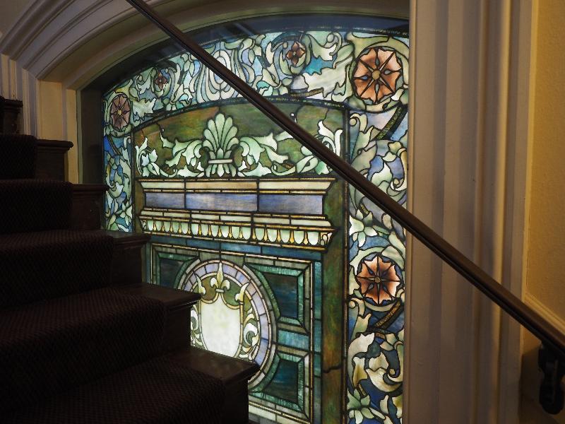 Boston, Massachusetts (MA): Arlington Street Church: second ornamental window, upper part (Tiffany Studios)