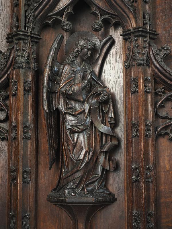 Cambridge, England: Little St Mary's Church: reredos detail