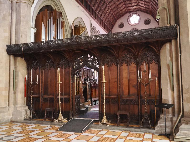 Cambridge, England: Jesus College: chapel, chapel screen