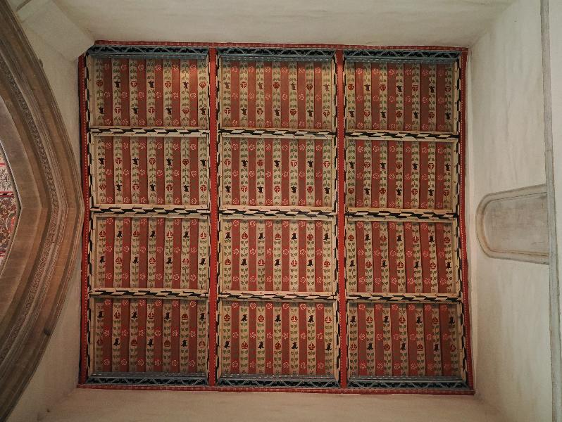 Cambridge, England: Jesus College: chapel, north transept ceiling