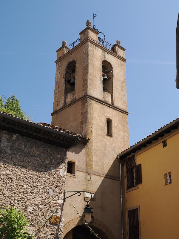 Cagnes-sur-Mer, France: Eglise Saint-Pierre et Saint-Paul: tower (church is 13th-18th centuries)