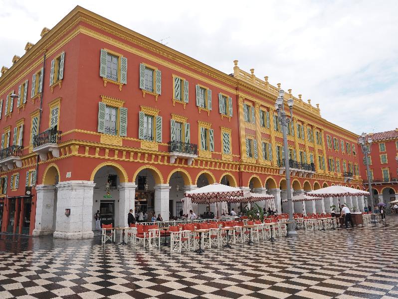 Nice, France: Place Massena: building on west side of square
