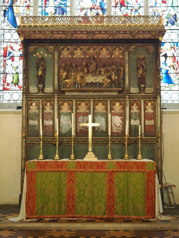 Cambridge, England: St Michael's Church: altar and reredos