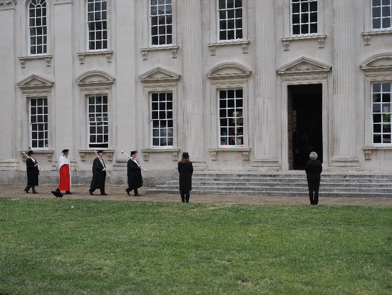 Cambridge, England: Senate House: university / college officials entering the Senate House for graduation