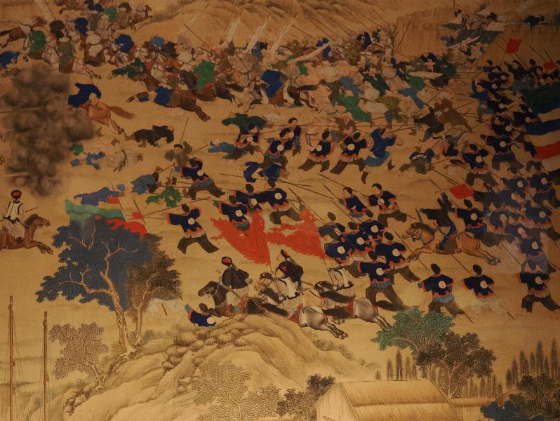 London, England: British Museum: Battle at the Wei River, detail (about 1886-1890, Beijing)