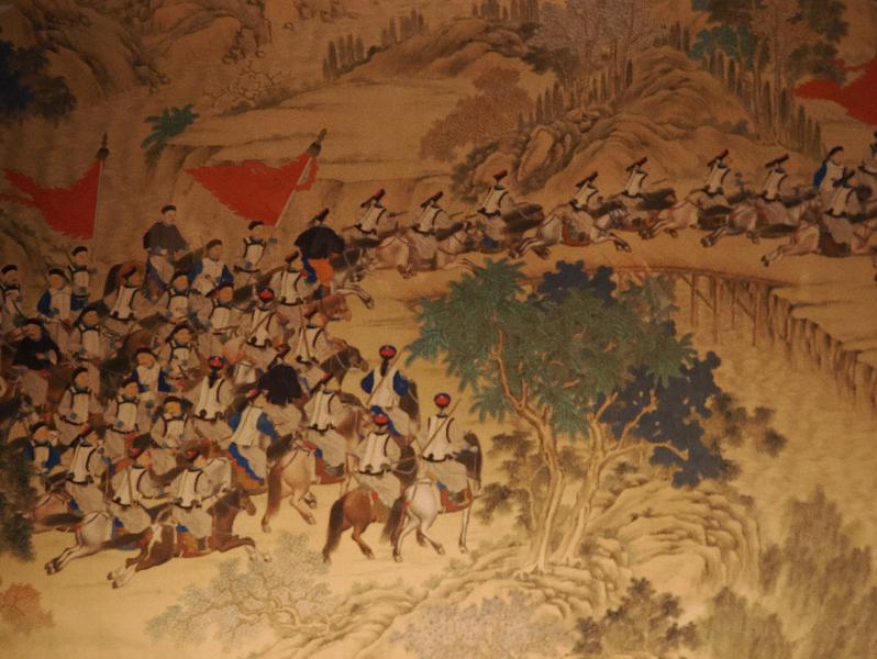 London, England: British Museum: Battle at the Wei River, detail (about 1886-1890, Beijing)