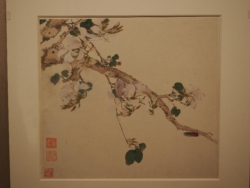 London, England: British Museum: Number three of eight leaves of insects and flowers (ca. 1848-1904, artist Ju Lian, Guangzhou)