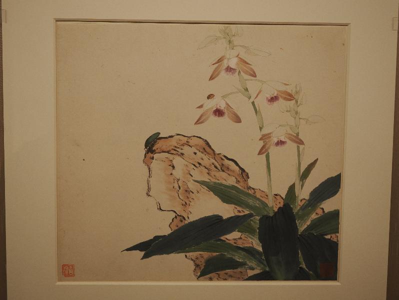 London, England: British Museum: Number four of eight leaves of insects and flowers (ca. 1848-1904, artist Ju Lian, Guangzhou)