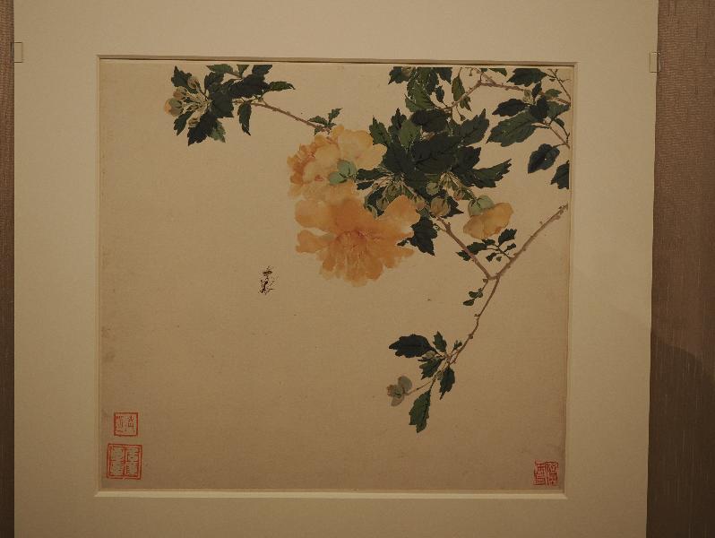 London, England: British Museum: Number six of eight leaves of insects and flowers (ca. 1848-1904, artist Ju Lian, Guangzhou)
