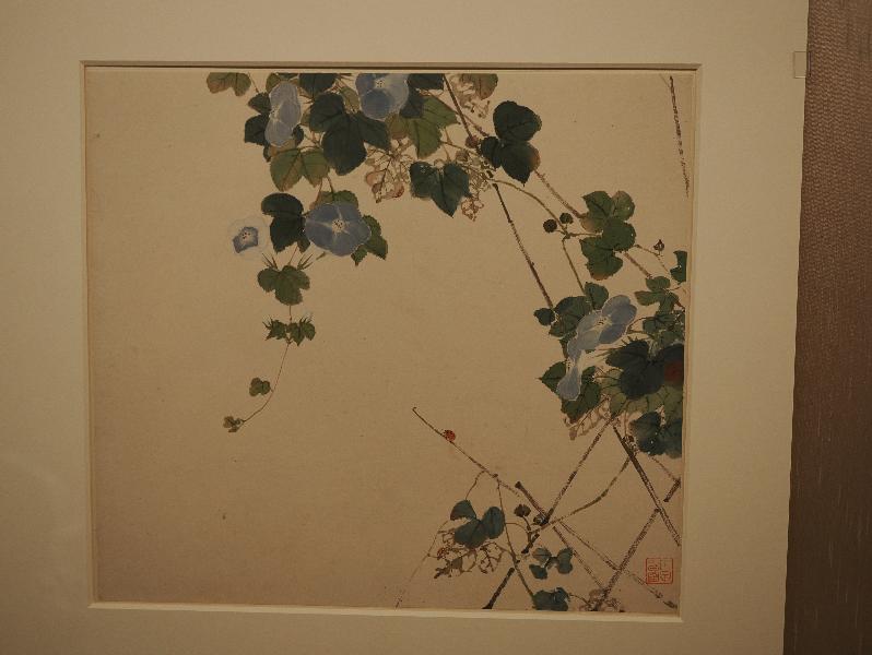 London, England: British Museum: Number five of eight leaves of insects and flowers (ca. 1848-1904, artist Ju Lian, Guangzhou)
